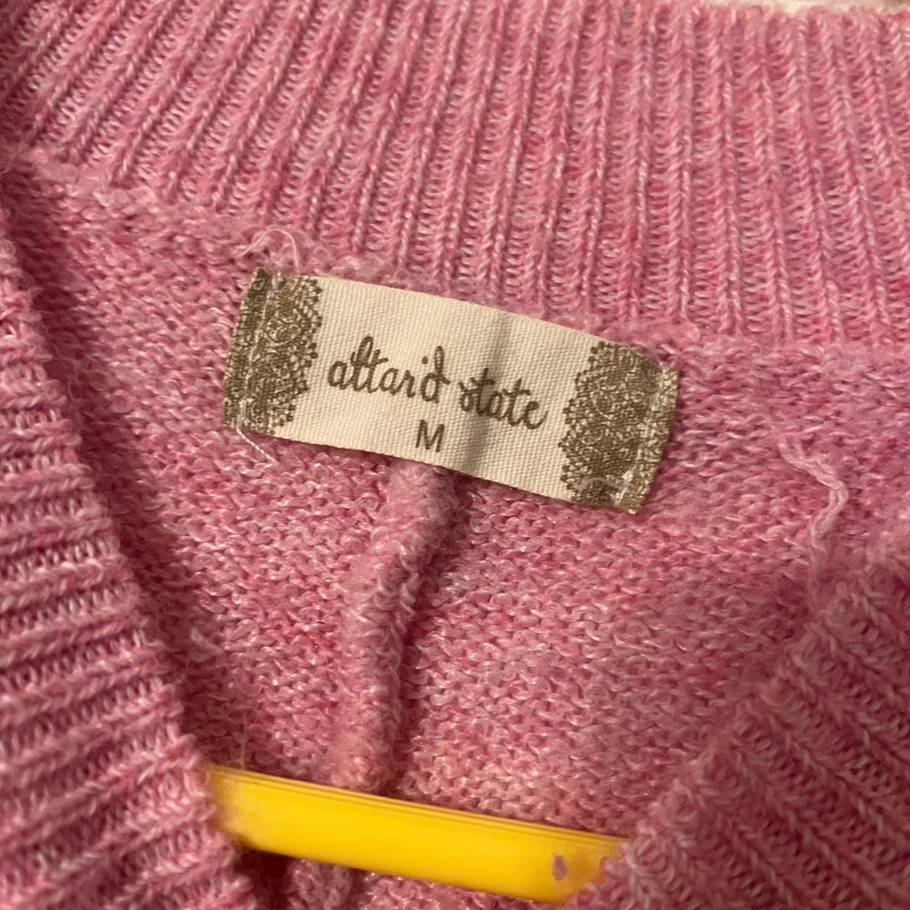 Altar'd State Soft Pink V-Neck Sweater